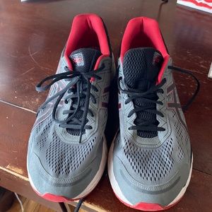 ASICS Grl-fortitude, grey and black and red